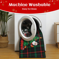 Tappetini da cucina Garvee a forma di albero di Natale e fiocchi di neve, set da 2, decorazione invernale antiscivolo, 40x60+40x120 cm, verde