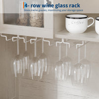 Mobile da cucina Garvee alto 72" con 4 ante, portabottiglie, cassetti, bianco, sala da pranzo, angolo bar, legno, ripiani regolabili