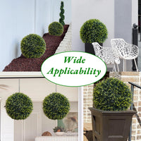 Sfere di cedro artificiale Garvee, set da 2, resistenti alle intemperie, senza manutenzione, materiale PE, per giardino e matrimonio, verde, 2 pezzi