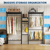 Appendiabiti Garvee Heavy Duty, regolabile, in acciaio al carbonio, capacità di carico 1000 libbre, 5 ripiani, 4 barre, camera da letto, cabina armadio