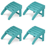 Garvee Pouf Ottoman per Poltrona Adirondack in HDPE Resistente alle Intemperie per Giardino e Piscina 46x47,5x36 cm Bianco - Blue