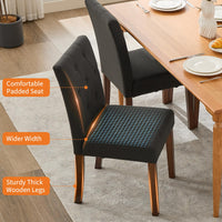 Set di 2 sedie da pranzo imbottite Garvee - Design moderno Parsons, lino morbido, gambe in legno robusto, comfort ergonomico, leggerezza, sala da pranzo e bar