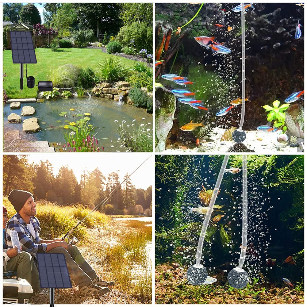 Pompa ad aria solare Garvee per pesci, in plastica, a risparmio energetico, silenziosa, durevole, per stagni e piscine