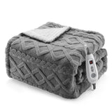Garvee Coperta Riscaldante Elettrica 180x200 cm con 6 Livelli di Calore, Spegnimento Automatico, Ultra Morbido Velluto e Pile per Campeggio e Casa, Grigia - Grau