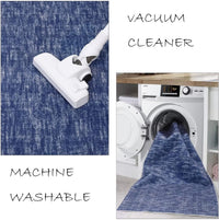 Tappeto Garvee lavabile in lavatrice, antiscivolo, morbido, piatto, soggiorno, camera da letto, 160x230 cm, blu