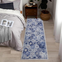 Tappeto vintage grande Garvee 60x180cm, morbido, lavabile, antiscivolo, in poliestere a pelo corto, per soggiorno, camera da letto