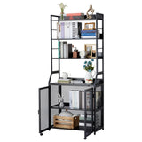 Garvee Scrivania Libreria 2-in-1 con Scaffali, Telaio in Metallo Nero, 178 cm - Design Industriale per Ufficio e Casa - Black