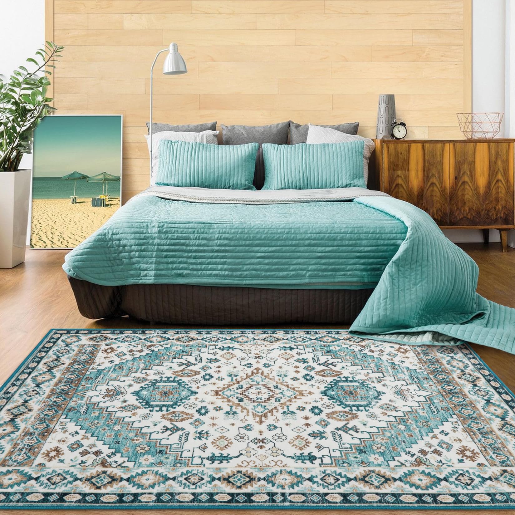 Tappeto antiscivolo lavabile Garvee 240 x 340 cm verde morbido resistente soggiorno camera da letto