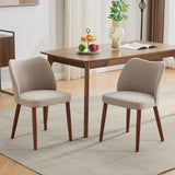 Garvee Set 2 Sedie da Pranzo in Pelle Sintetica - Design a Schienale a Ali e Cuscini Spessi - Gambe in Legno con Piedini Regolabili - Colore Cammello - Per Sala da Pranzo e Cucina