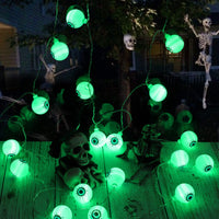 Garvee Luce LED Halloween Augapfel 5m 30 LED 8 Modi Batteria IP44 Verde Interno Esterno Festa