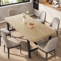 Tavolo da pranzo industriale Garvee per 6-8 persone, struttura in metallo robusto, superficie in MDF marrone rustico, gambe regolabili, 70,87 pollici