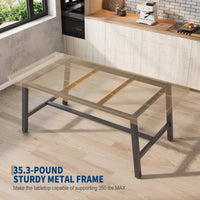 Tavolo da pranzo industriale Garvee per 6-8 persone, struttura in metallo robusto, superficie in MDF marrone rustico, gambe regolabili, 70,87 pollici