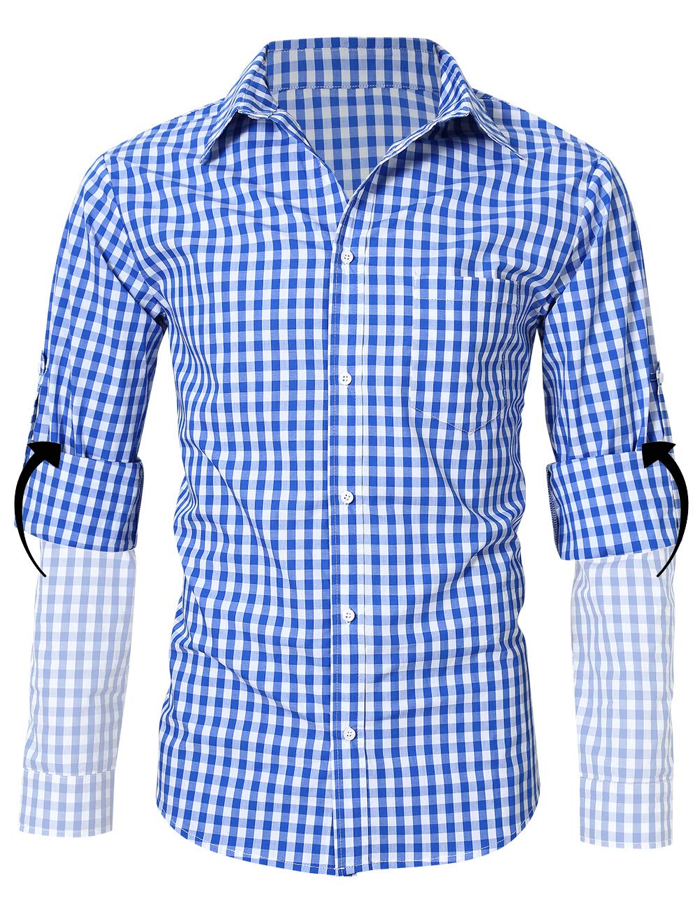 Camicia da uomo Garvee Slim Fit, tradizionale camicia a quadri per l'Oktoberfest, varie taglie, rosso e blu