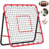 Rete da rimbalzo per calcio Garvee 3,7x3,7 piedi con telaio in ferro, angolo regolabile per giardino e campo, robusta, facile da montare - Come mostrato