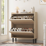 Scarpiera Garvee con 2 cassetti a scomparsa, ripiano regolabile, legno MDF per corridoio e soggiorno, 34.5"x10.5"x37.5", salvaspazio, robusta - Colore del legno