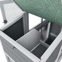 Pollaio Garvee grande con recinto, tetto in asfalto resistente alle intemperie, vassoio scorrevole, nido, legno di abete rosso per 4-6 polli, area esterna