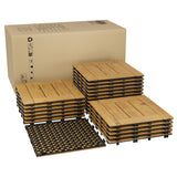 Garvee Piastrelle da Pavimento in Legno di Acacia 22 Pezzi Resistenti alle Intemperie Antiscivolo per Balcone e Giardino - Yellow