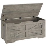 Garvee Cassapanca di Legno 100 cm con Cerniera di Sicurezza, Capacità 159 kg, MDF 15MM, Multiuso per Soggiorno e Camera - Grigio