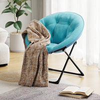 Poltrona Garvee Saucer Chair con struttura dorata, oversize, pieghevole, verde, per camera da letto e soggiorno, comoda, stabile