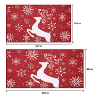 Tappetino decorativo natalizio Garvee, antiscivolo, 40x60 cm, per uso interno ed esterno, resistente, motivo natalizio per l'ingresso, rosso