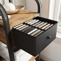 Armadio a muro Garvee 3 in 1 con scarpiera e cassetto per corridoio e ingresso, in legno e metallo, stile rustico moderno, nero/bianco, salvaspazio