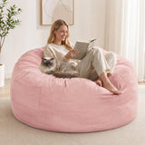 Garvee Poltrona Sacco 4 in 1 Convertible per Adulti, Memory Foam, Rivestimento Flanella, Rosa, Salotto e Camera, 44.1x44.1x27.6" - Pink