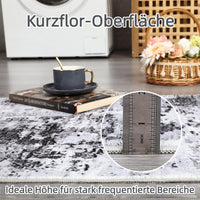 Tappeto moderno astratto per soggiorno Garvee 120x170 cm grigio bianco lavabile antiscivolo a pelo corto