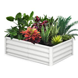 Aiuola rialzata Garvee, in metallo, 6x3x1 FT, rettangolare, verniciata a polvere, antiruggine, per giardino, balcone, terrazza - Bianco
