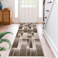 Tappeto Garvee lavabile antiscivolo a pelo corto 80 x 150 cm marrone soggiorno camera da letto