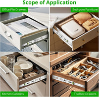 Garvee 10 paia di guide per cassetti a estrazione totale, capacità di carico 100 libbre, cuscinetti a sfera, montaggio laterale, acciaio laminato a freddo, silenziose, per cucina e cassettiera, 100 libbre, acciaio