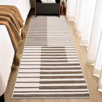 Tappeto Garvee lavabile antiscivolo a pelo corto 80 x 150 cm marrone soggiorno camera da letto cucina