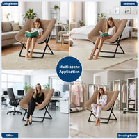 Garvee Comfy Chair Poltrona lounge oversize in pelliccia sintetica con struttura in metallo pieghevole per soggiorno e camera da letto multicolore
