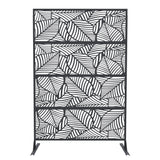 Garvee Metal Privacy Screen 71"x46" Nero - Resistente alle intemperie, antiruggine - Design moderno, geometrico - Per giardino e patio - nero