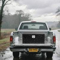 Cassetta portautensili per cassone di camion in acciaio nero Garvee, calibro 12, coperchio pneumatico in acciaio resistente alle intemperie, 36x18x18 pollici, per camion e camper