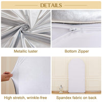 Garvee 6,6FT Copertura per fondale per arco nuziale - Spandex elasticizzato, parte superiore rotonda glitterata, vestibilità elastica, leggera, riutilizzabile - Matrimonio, compleanno, baby shower