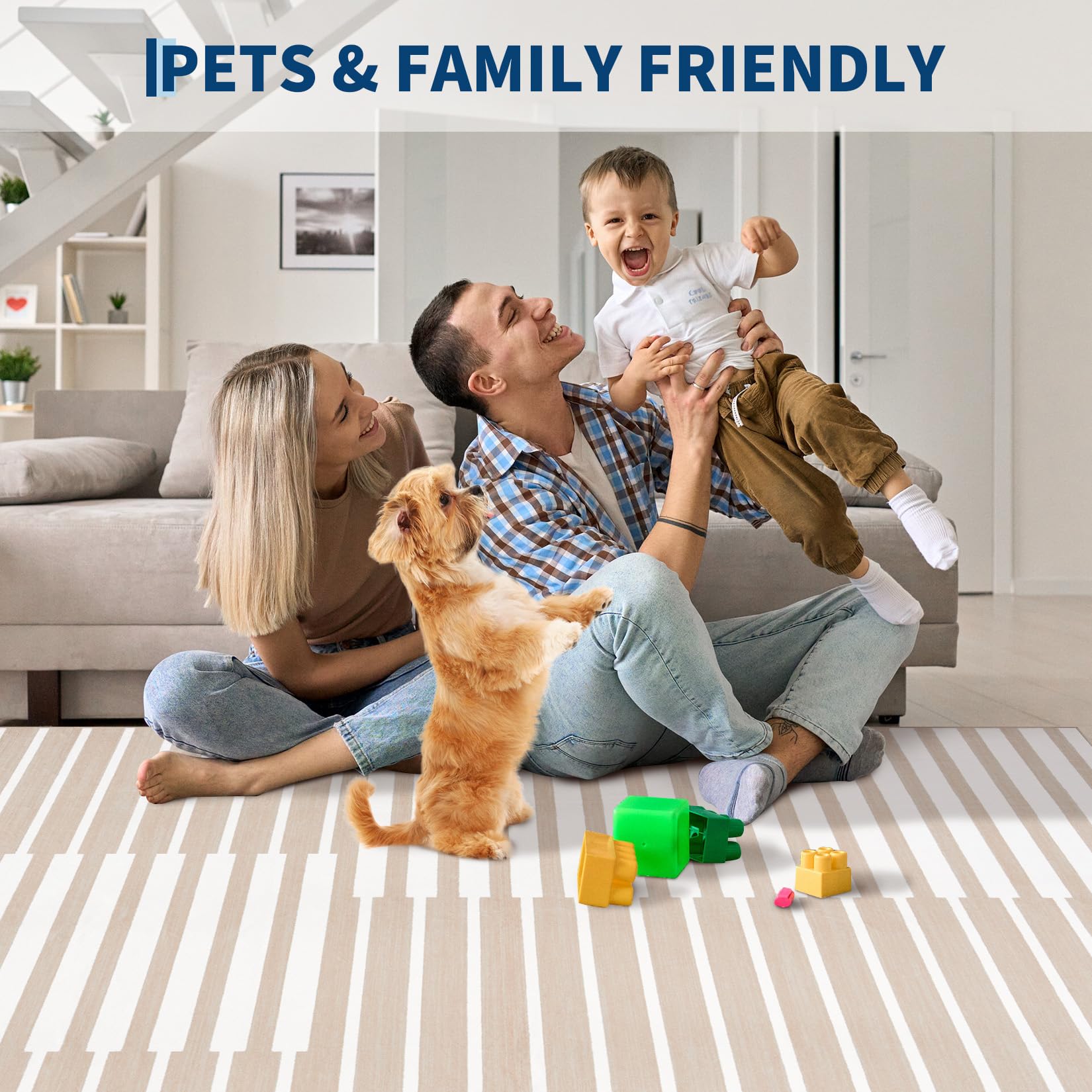 Tappeto Garvee 160 x 230 cm lavabile a pelo corto per soggiorno, camera da letto, sala da pranzo, moderno, minimalista, morbido e antiscivolo