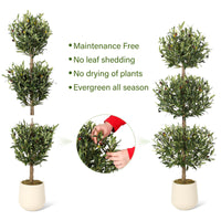 Garvee 5 piedi albero di ulivo artificiale a tripla sfera topiaria resistente ai raggi UV per uso interno ed esterno verde