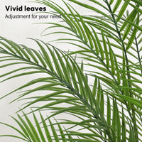 Palma Areca artificiale Garvee da 4 piedi con foglie e tronchi realistici, impermeabile, vaso di cemento stabile, decorazione per interni ed esterni, verde