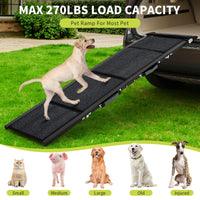 Rampa per auto Garvee Dog Ramp 71"x20" Rampa pieghevole in alluminio di grandi dimensioni con superficie antiscivolo per SUV, camion, cani di taglia media e grande, leggera e portatile, capacità di 270 libbre