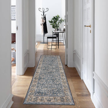 Tappeto lavabile Garvee 80 x 150 cm marrone-grigio cashmere-cotone boho vintage soggiorno sala da pranzo