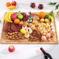 Tagliere in bambù Garvee 30x20 pollici con scanalatura per il succo e maniglia per cucine domestiche e professionali in legno naturale robusto versatile