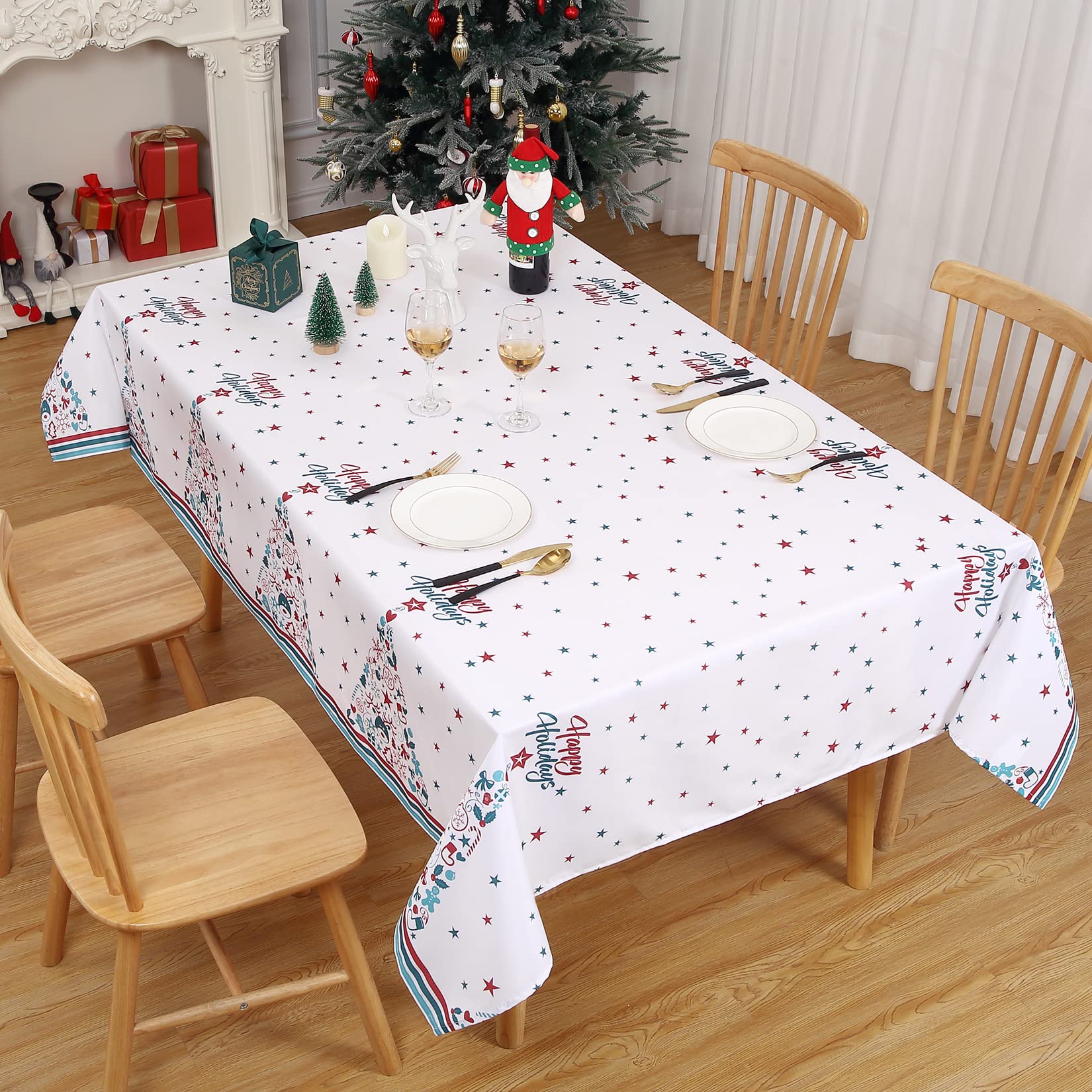 Tovaglia rettangolare Garvee 54x90" in poliestere impermeabile e antimacchia per sala da pranzo, cucina, buffet, feste, campeggio, colore sfumato, resistente