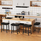 Garvee Taburete Da Bar Moderno Senza Schienale, Sedile Curvo Imbottito, Metallo Resistente, 61 cm, Nero, Ideale Per Cucine E Bar - Negro + Negro