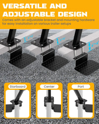 Gradini per rimorchio per barche Garvee con corrimano, 3 gradini, antiscivolo, in acciaio, regolabili, capacità di carico di 400 libbre, per timone di traino, per esterni