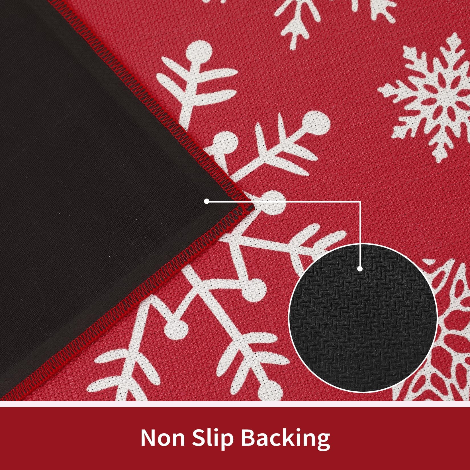 Tappeti antiscivolo natalizi Garvee per cucina, set da 2, in poliestere, antiscivolo, per cucina e corridoio, 40x60+40x120 cm