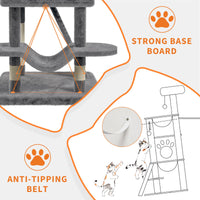 Torre per gatti Garvee Large da 66 pollici con tiragraffi in sisal, multipiano per gioco e riposo al chiuso, confortevole, beige