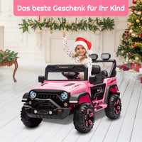Auto elettrica per bambini Garvee con batteria potenziata da 12 V 7 Ah, 3 velocità, 2 modalità di funzionamento, telecomando 2.4G, luci LED, Bluetooth, cinture di sicurezza, rosa per bambini da 1 a 8 anni