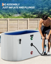 Vasca da bagno ghiacciata Garvee per atleti, 248 galloni, ovale, portatile, in PVC e fibra di vetro, coperchio isolato, per il recupero