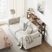 Tavolino da divano stretto Garvee da 5,9" - Ripiano regolabile a 2 livelli in legno vintage per soggiorno e corridoio, design sottile