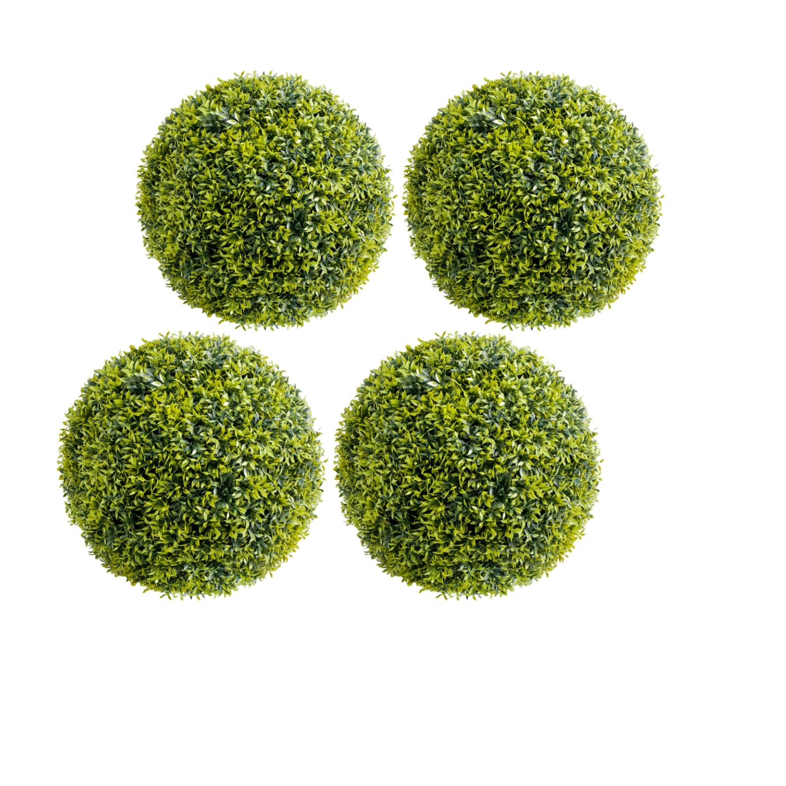 Garvee, set di 4 palline di bosso artificiale da 11,8 pollici, resistenti ai raggi UV, uso manuale, materiale PE, per giardino e ufficio, verde, con tutti i